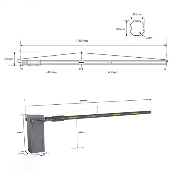 12-Meter Ultra Long Arm Barrier DZ-2307 Durable for Large-Scale Vehicle Traffic