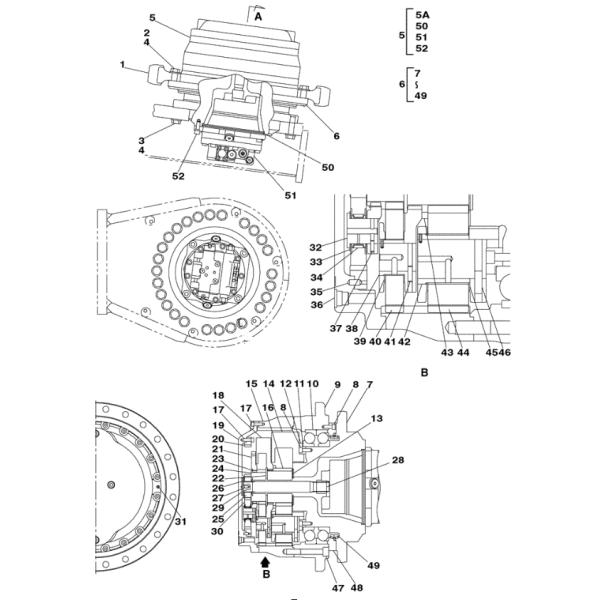 Belparts Excavator Travel Motor Assy CX800 Final Drive KUP10150 KUA0282 KUA10540