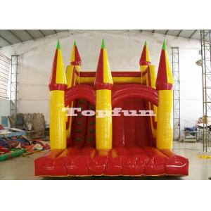 Kids Inflatable Volcano Dry Slide Double Line Jumping Castle Playground