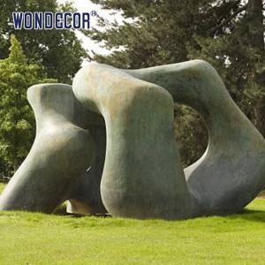 Large Outdoor Abstract Geometric Copper Sculpture With 3D Design