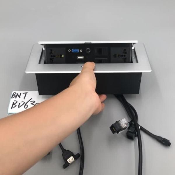 flush mount recessed electric conference table power outlet socket with network