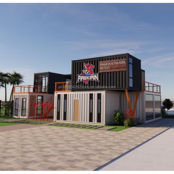 EU 20ft Container Combination Hotel Mobile Wooden House Modern Simple Style Galvanized Steel Bending 180g Steel Frame