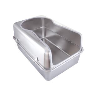 Easy Cleaning Enclosed Cat Litter Box Stainless Steel Non Sticky