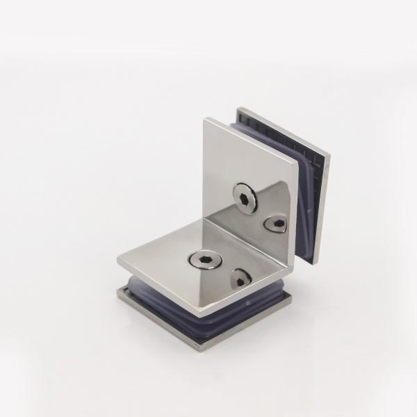 Durable 45*45mm Shower Clamps for Tempered Glass Mounting in Corner of Bathroom Door