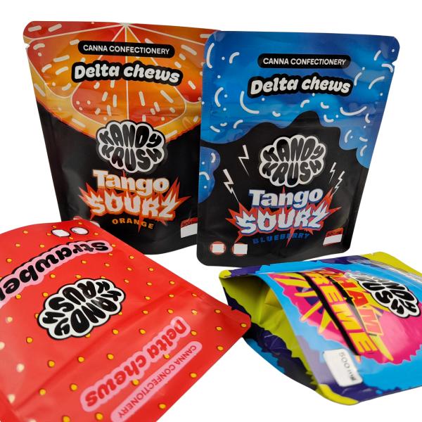 Buy Rainbow Custom Printed 3.5g 8th Stand up Mylar Bag Edibles Smell Proof Special Shaped Bag for Cookie Gummy Cali Pack Combo at wholesale prices