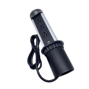 250V 10A Pop-up Tower Socket with USB Standard Grounding Panel Size 267*120*2