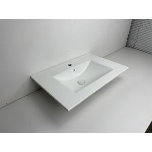 Elegant Engineered Ceramic Vanity Top Bathroom Sink Flat Edge