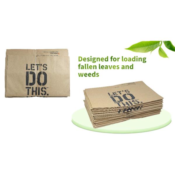 ISO9001 30 Gallon Paper Leaf Bags Eco Friendly Compostable Paper Trash Bag Double Layer
