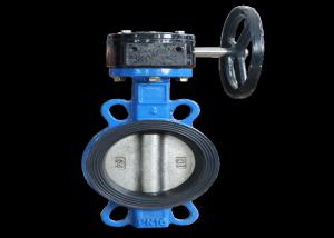 Quality Wafer Type Butterfly Valve Worm Gear Pinless Cast Iron 1.0/1.6Mpa for sale