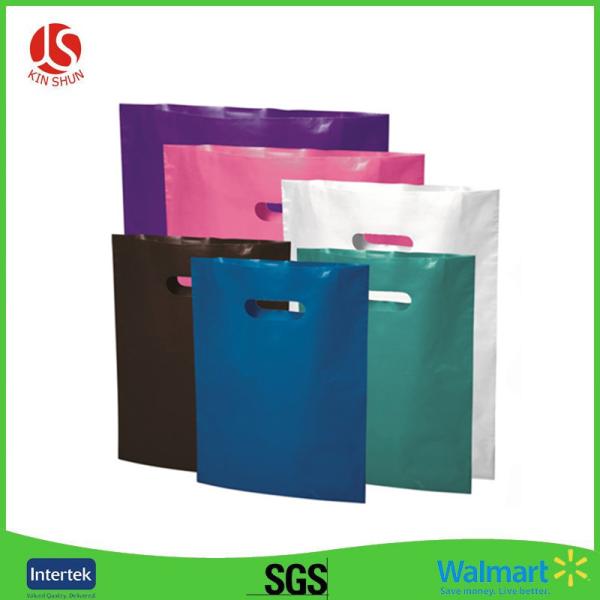 Custom printed logo die cut plastic retail bag for shopping