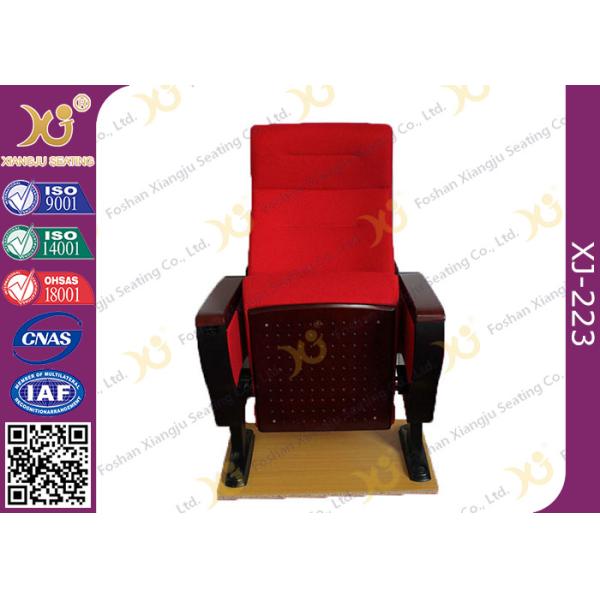 Buy Red Large Iron Leg Auditorium Theater Chairs For Conference Fire Retardant at wholesale prices
