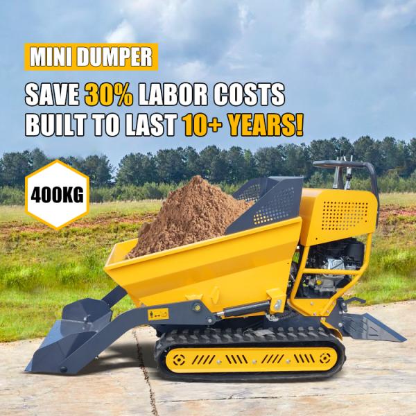 Factory Direct Sales Full Hydraulic Crawler Small Dumper Truck 500kg Construction Farm Manor Mini Dumpers