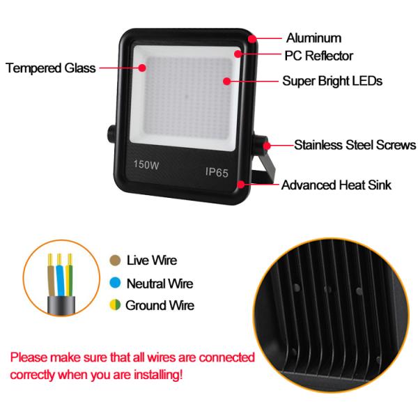 Anti Glare High Power Outdoor Waterproof Street Light 150 Watts 11500lm For Flood Lighting