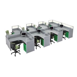 China Modular Partition 120 Degree Office Workstation Table For 3 - 8 Seaters on sale