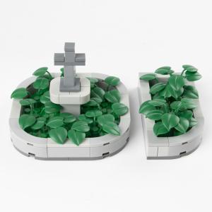 City accessory compatible with legoingly green bush grass tree plants bricks