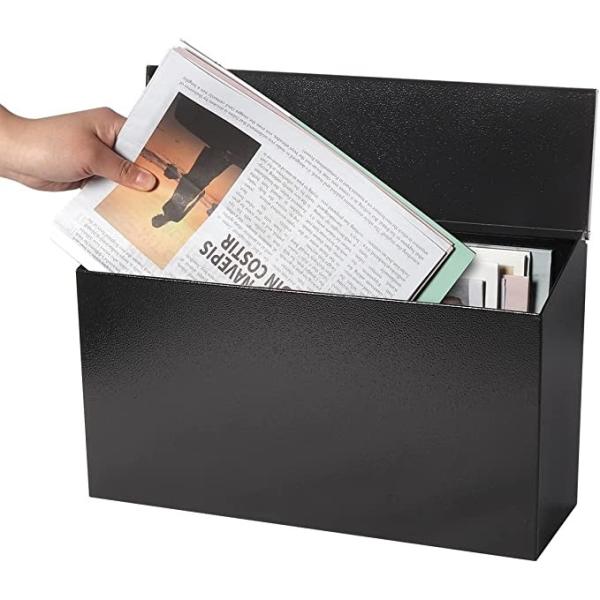 Buy Wall-Mounted Horizontal Style Mailbox for Post Rust-Proof Galvanized Steel in Black at wholesale prices