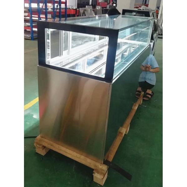 1.5m Drawer Chocolate Display Cabinet , Square Glass Commercial Cake Fridge
