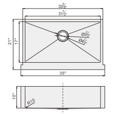 Stainless Steel Single Basin Kitchen Sink Modern Design CUPC Certified