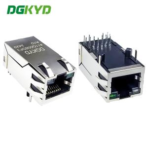 Quality RJ45 Single Port Filter Network Connector With Light And Shielding PBT DGKYD411Q008DF3A1D for sale