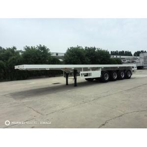 4 Axle Flatbed Container Transport Semi Trailer With Fuwa / BPW Axle And 16 Tire