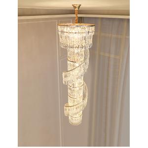 Luxury crystal chandelier duplex building hollow living room lamp large