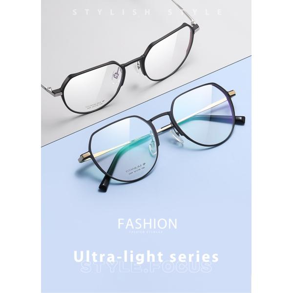 Aluminum Magnesium Titanium Frame Glasses , Custom Lens Round Prescription Glasses
