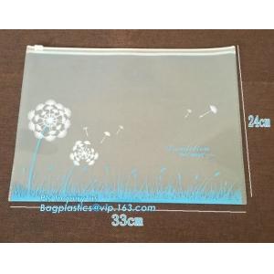 printed slider zipper bag/transparent zip lock plastic packing bag for file