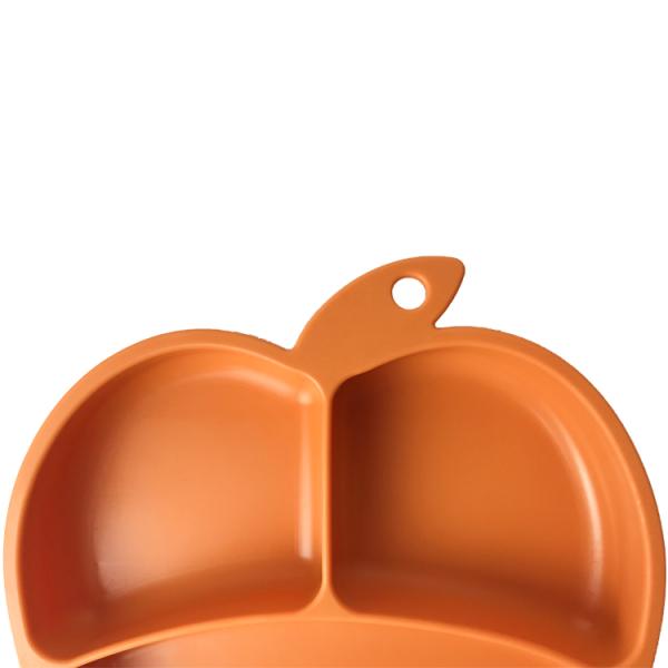 Apple Shape Silicone Baby Tray Custom Suction Feeding Plate Set