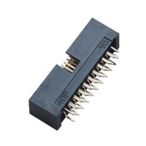 Four Row H=10.5 1.27*2.54 Mm Pitch Box Header Connector straight PA9T black ROHS