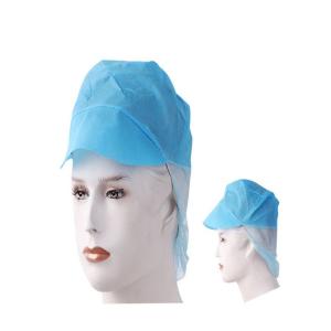 White Protective Disposable Surgical Hood Comfortable With Peak And Elastic Edge