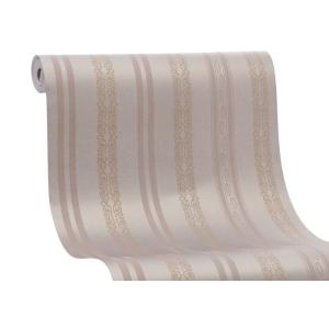 Removable Non woven Wallpaper Modern Simple Champagne Stripes Pattern