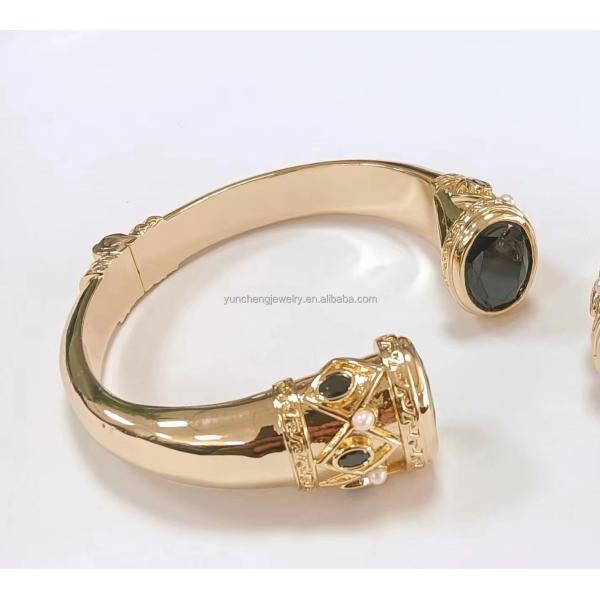 Plating Brass Bangle Bracelets Cuff Jewelry Garnet Stones Silver Jewelry Glitter CZ