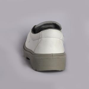 White Safety Boots With Low Cut And Embossed Cow Leather Upper