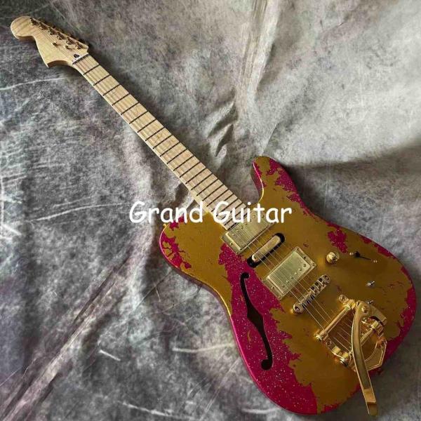 Custom Flamed Maple neck alder body HSH pickup locking tuner stainless steel fret reverse headstock aged relic Electric