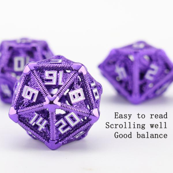 Buy Metal hollow dice set polygonal dragon DND dung dungeon and dragon dice 7 dice at wholesale prices