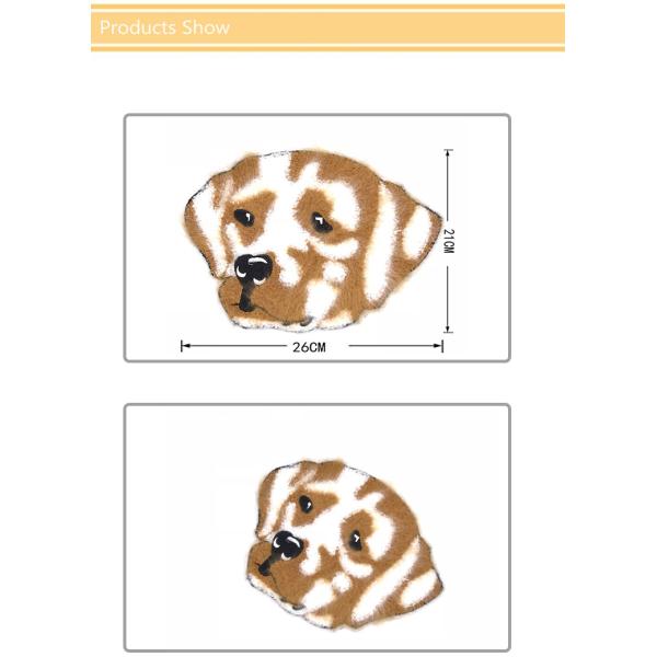 Animals Dog Design Chenille Patches No Minimum Handmade Brown / White Color