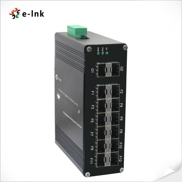 Buy Industrial L2+ Managed 12-Port 1000X SFP + 2-Port 1000X SFP Fiber Switch at wholesale prices