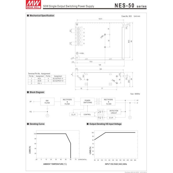 High quality meanwell NES-50-12 12V 4.2A meanwell NES-50 12V 50.4W Single Output Switching Power Supply
