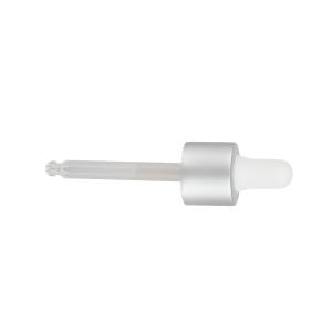 18/410 Frosted Silver Aluminum Cosmetic Dropper Essential Oil Glass Pipette