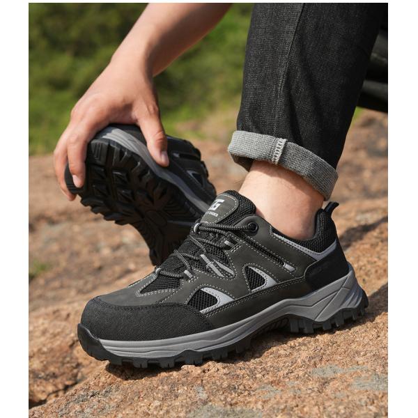 Kevlar Midsole Anti-stab Steel Toe Black Microfiber Flying Knit Work Shoes For Industrial Safety