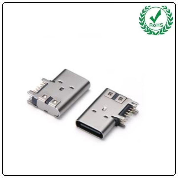 USB-20C-F-14CD Type-C 14PIN female connector fast chargers through hole right