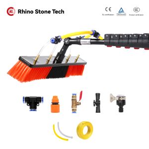 Retractable Aluminum Pole Telescopic Solar Panel Cleaning Brush with Water Fed Pole for Window Cleaning
