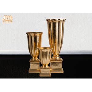 Gold Leafed Fiberglass Table Vases Homewares Decorative Items Trumpet Floor