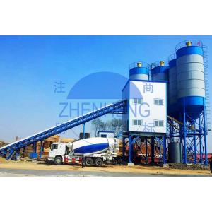4 Bins Belt Type HZS90 Concrete Batching Plant Accurate Weighing For Commercial