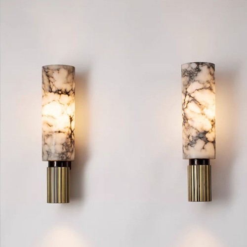 Light Luxury Natural Marble Wall Lamp Bedroom Living Room Led Light
