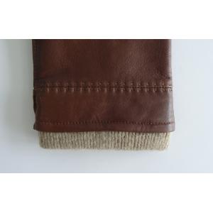 Classical Leather Shearling Gloves Leather Men Gloves Winter Knit Cuff