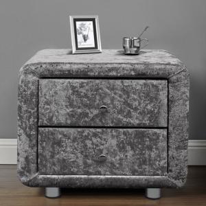 Fabric Two Drawer Bedside Table