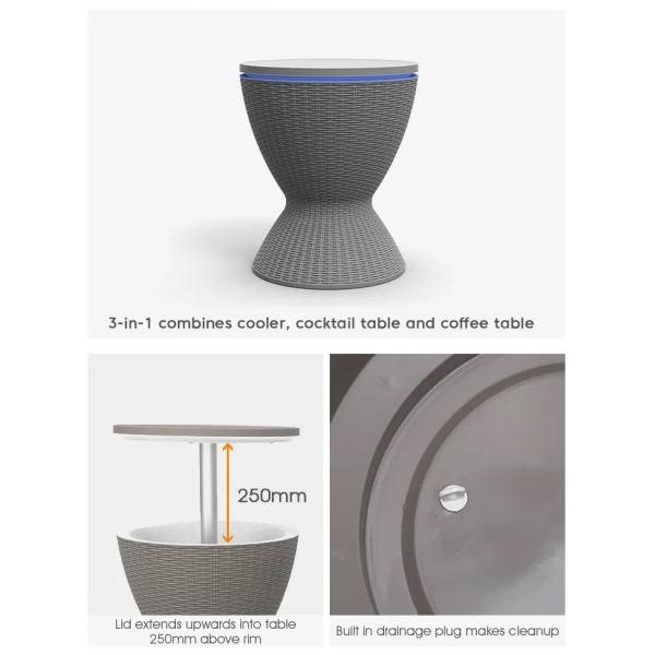 48.5*48.5*57.5cm Custom Logo Ice Cooler Lift Top Coffee Wine Beer Table for Outdoor Camping