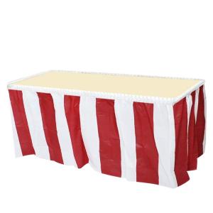 China Striped Pattern Polyester Buffet Table Skirting For Wedding / Community Event on sale