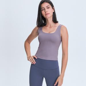 Wholesale Solid Color Minimalistic Padded Sports Tank Tops Women's Sportwear
